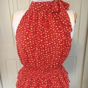 Red She and Sky Halter Top.